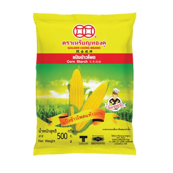 เหรียญทองคู่ แป้งข้าวโพด 500 กรัม รุ่งเรืองแกรนด์ จันทบุรี