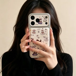 เคสหนังสกรีนลายการ์ตูนกันกล้องสำหรับไอโฟน17 pro max 16/pro/max 15/pro/max 14/pro/max 13 11 17promax 16promax 16plus i17
