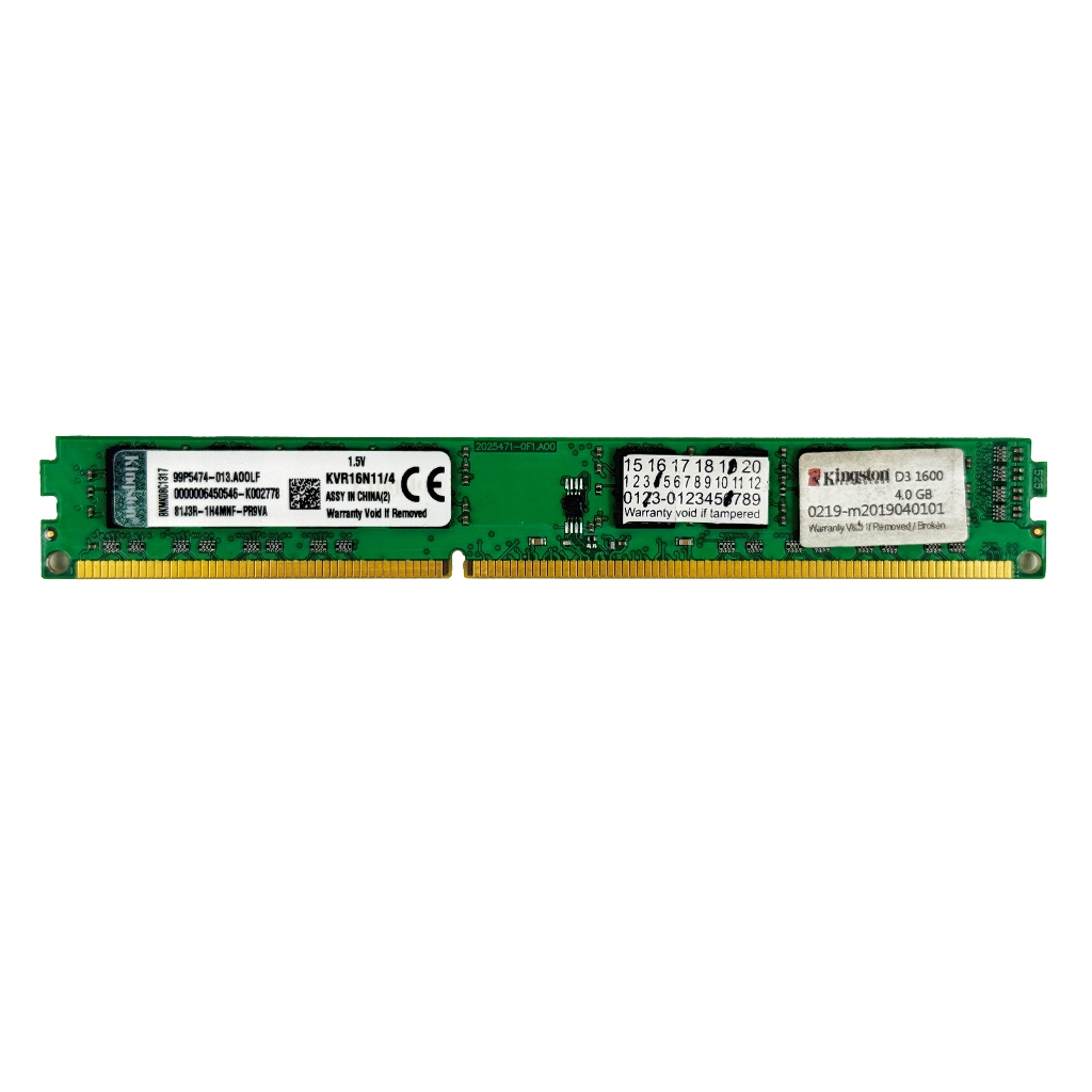 แรมมือสอง RAM Kingston 4GB DDR3 1600 แรมเตี้ย 16 Chip ใส่บอร์ด 775 1155 1150 ได้ ประกัน 90 วัน