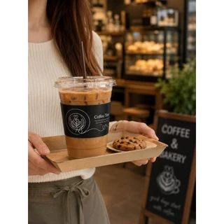 ปลอกกระดาษสวมแก้วชื่อลาย coffee time 200 ชิ้นชิ้นละ 0.75 บาท กระดาษอาร์ตการ์ดหนาอย่างดีสวมได้กับแก้วหลายขนาด