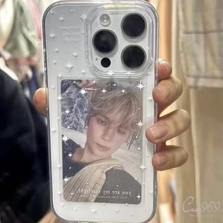 เคสไอโฟน Samsung A16 A12 A15 A06 A03 A05 A23 A03S A13 A14 A05S A54 A04 A30S A52 แอดวานซ์ไวท์แป้งฝุ่นกลิตเตอร์สตาร์อิงลิช