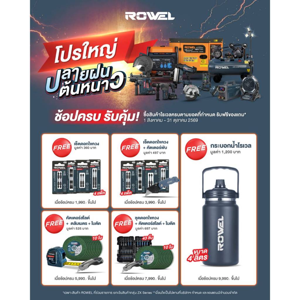 ** สินค้าของแถม ROWEL ช็อปครบ รับเลย **** 1 ออเดอร์ ต่อ 1 ของแถม