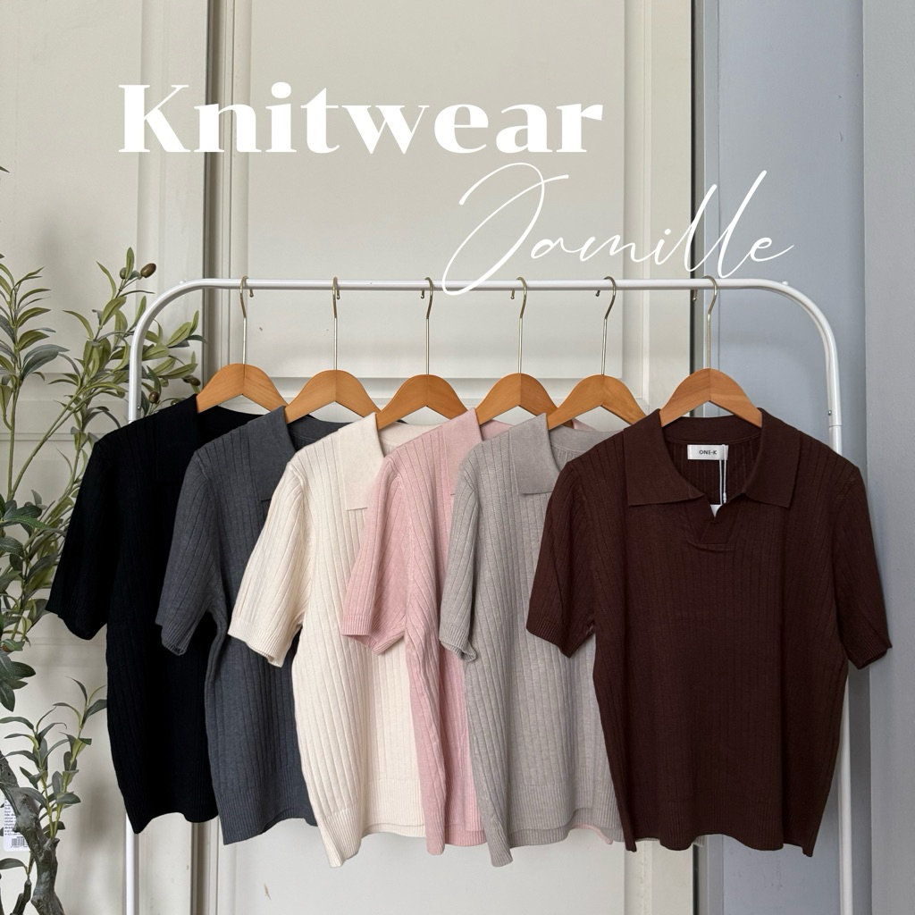 [ป้าย One] เสื้อไหมพรมคอปกผ้าร่องแขนสั้น ทรงสวย ผ้านุ่ม ยืดหยุ่น ใส่สบาย แมตช์ง่าย เหมาะกับทุกลุค ใส่ทำงาน คาเฟ่ได้