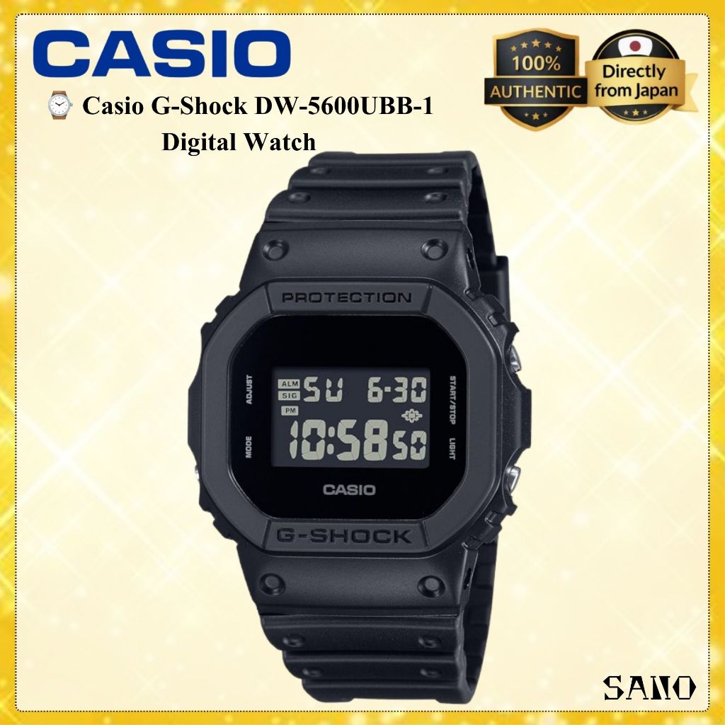 Casio G-Shock DW-5600UBB-1 Digital Watch Shock Resistant 20BAR Water Resistant Resin Band Black