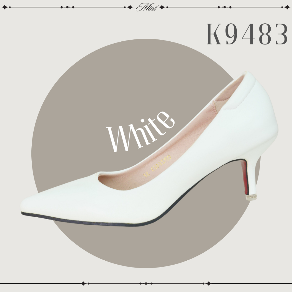 สินค้าพร้อมส่ง K9483 รองเท้าคัทชู รองเท้าส้นสูง รูปที่ 3