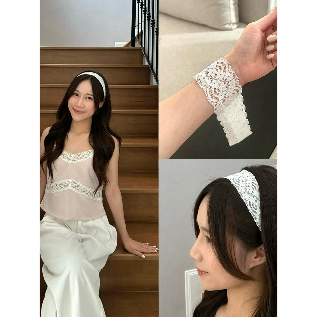 Lacey headband คาดผมลูกไม้ | abby muse