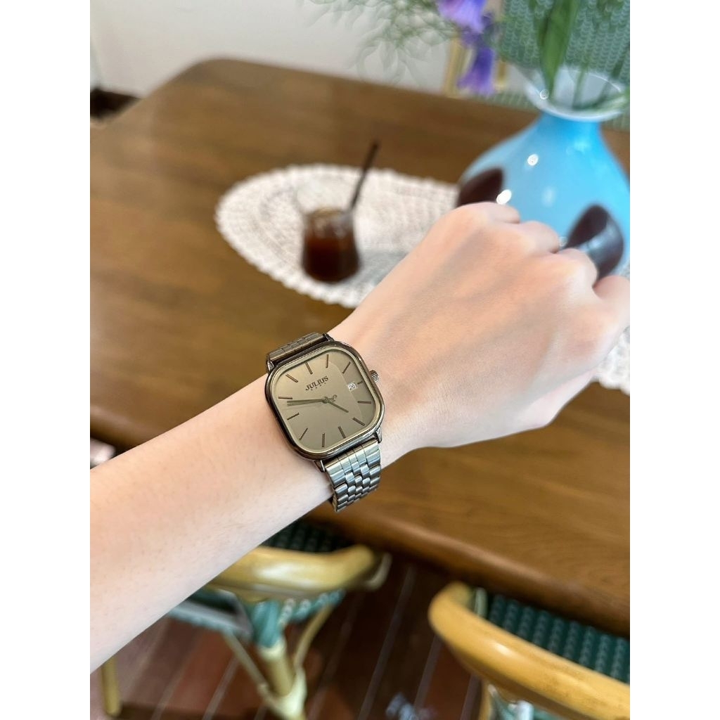 Julius นาฬิกาแฟชั่นเกาหลีของแท้ 💯% ประกันศูนย์ไทย นาฬิกาข้อมือผู้หญิง สายสแตนเลส รุ่น Ja-1448
