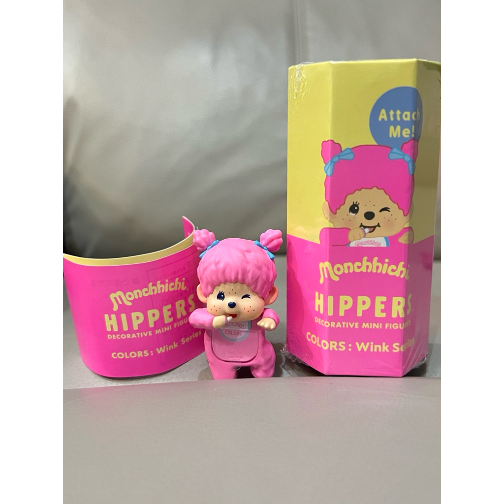 hippers monchhichi colors wink series สีชมพู Berry pink ติดโทรศัพท์ ติดจอ