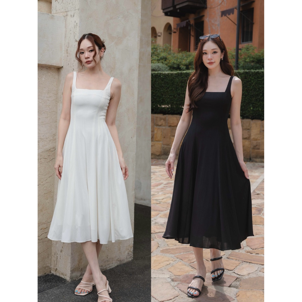 CHANUN-London Dress เดรสผ้ายืดทรงพริ้ว(CN-092)