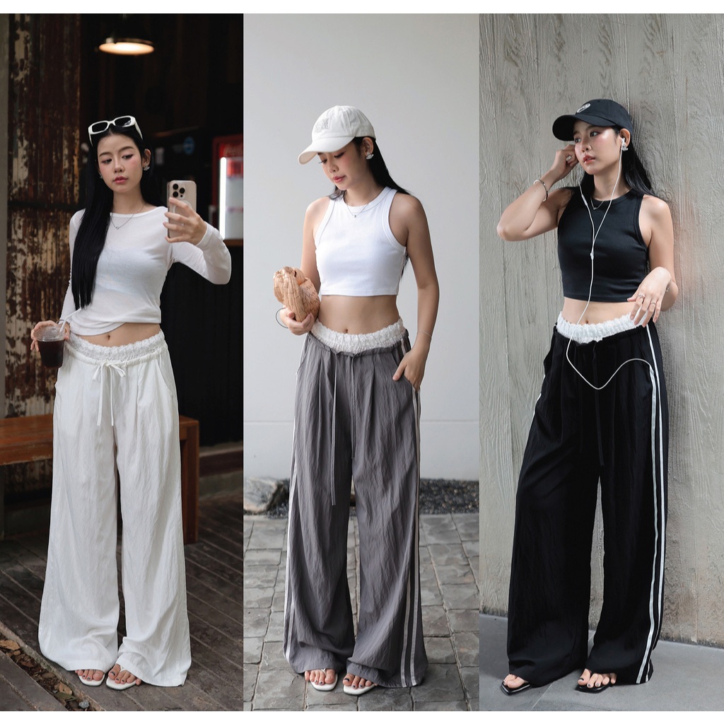 N7917 NICOLE PANTS -มี 4 สี :BLACK, WHITE, DARK GREY, BROWN OLIVE- NUMBERSEVEN