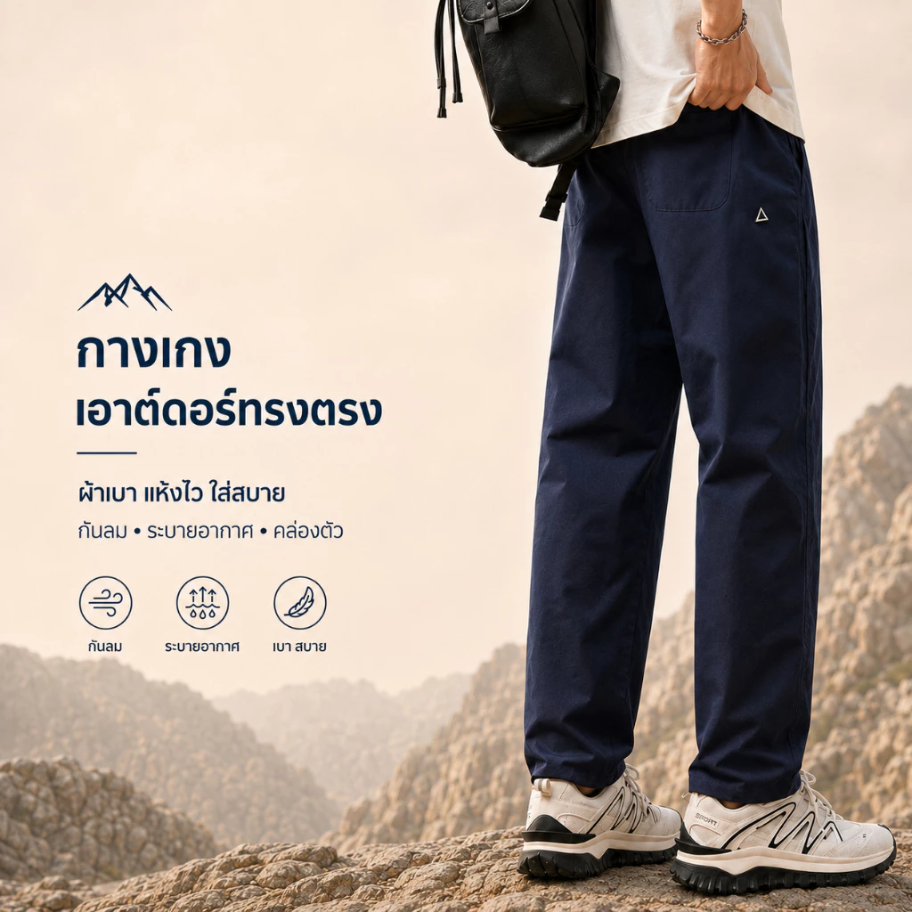กางเกงผู้ชายหลวม สไตล์สตรีท แฟชั่นลำลอง ใส่สบาย สำหรับเดินเล่น ทำงานหรือออกกำลังกาย ชุดลำลองใหม่ล่าสุด ทรงตรง