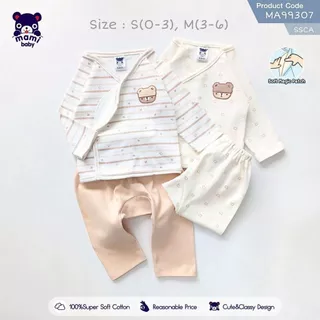 Mami Baby ชุดเด็กผ้าดูด เสื้อแขนยาว+กางเกงขายาว ไซส์ 0-6M ผ้าคอตตอนนุ่มๆ (1 ตัว) | BabyTrend