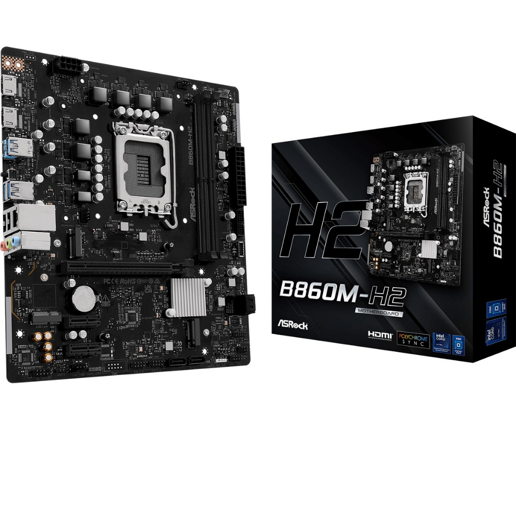 ASRock B860M-H2 Intel mATX LGA1851 Motherboard เมนบอร์ด