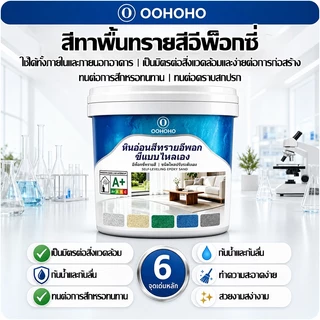 OOHOHO✨12in1 สีทาพื้นปูนทรายสีสัน 3KG ภายนอกใช้งาน สีทราย สีทาพื้น สีทาพื้นปูน สีทาบ้าน สีทาหินอ่อน