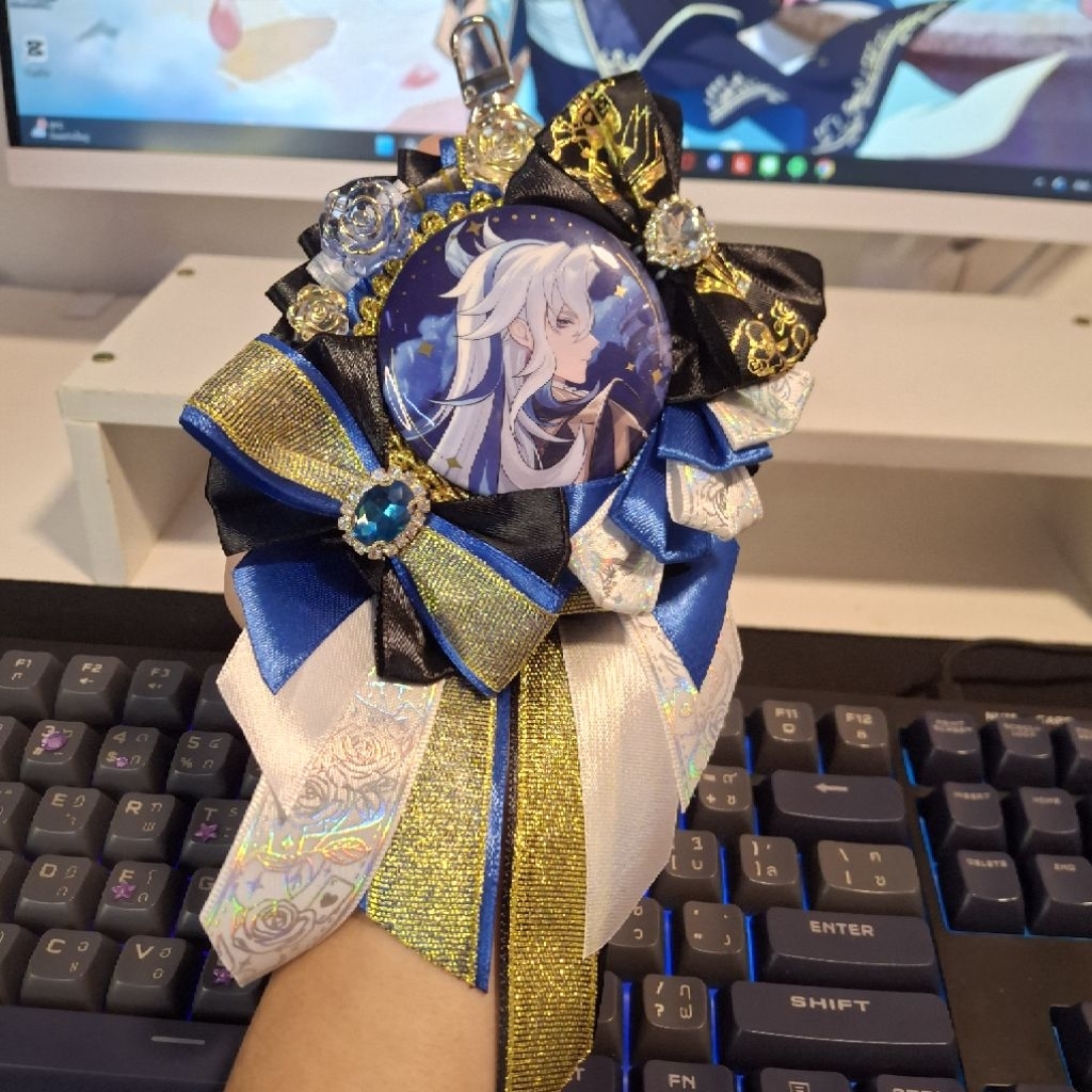 (สั่งทำอ่านรายละเอียด​)Rosetta ribbon , Rosetta Ribbonโรเซ็ทติดเข็มกลัด,ริบบิ้น​ติดเข็มกลัดอนิเมะ แฮนด์เมด​ทุกชิ้น