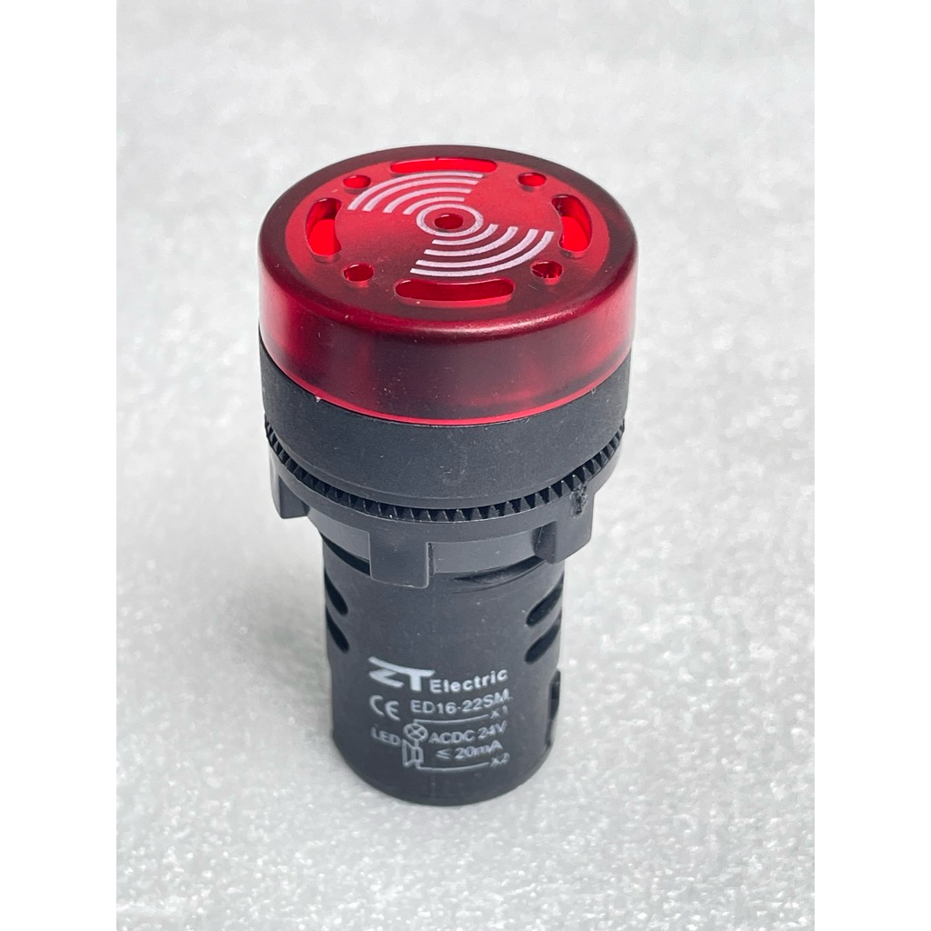 (แพ็ค1ตัว) ED16-22SM ออดไฟฟ้า BUZZER DC24V,AC220V บัซเซอร์ 22mm สีแดง มีเสียงเป็นจังหวะ ออด LED บัสเซอร์ เสียง พร้อมส่ง