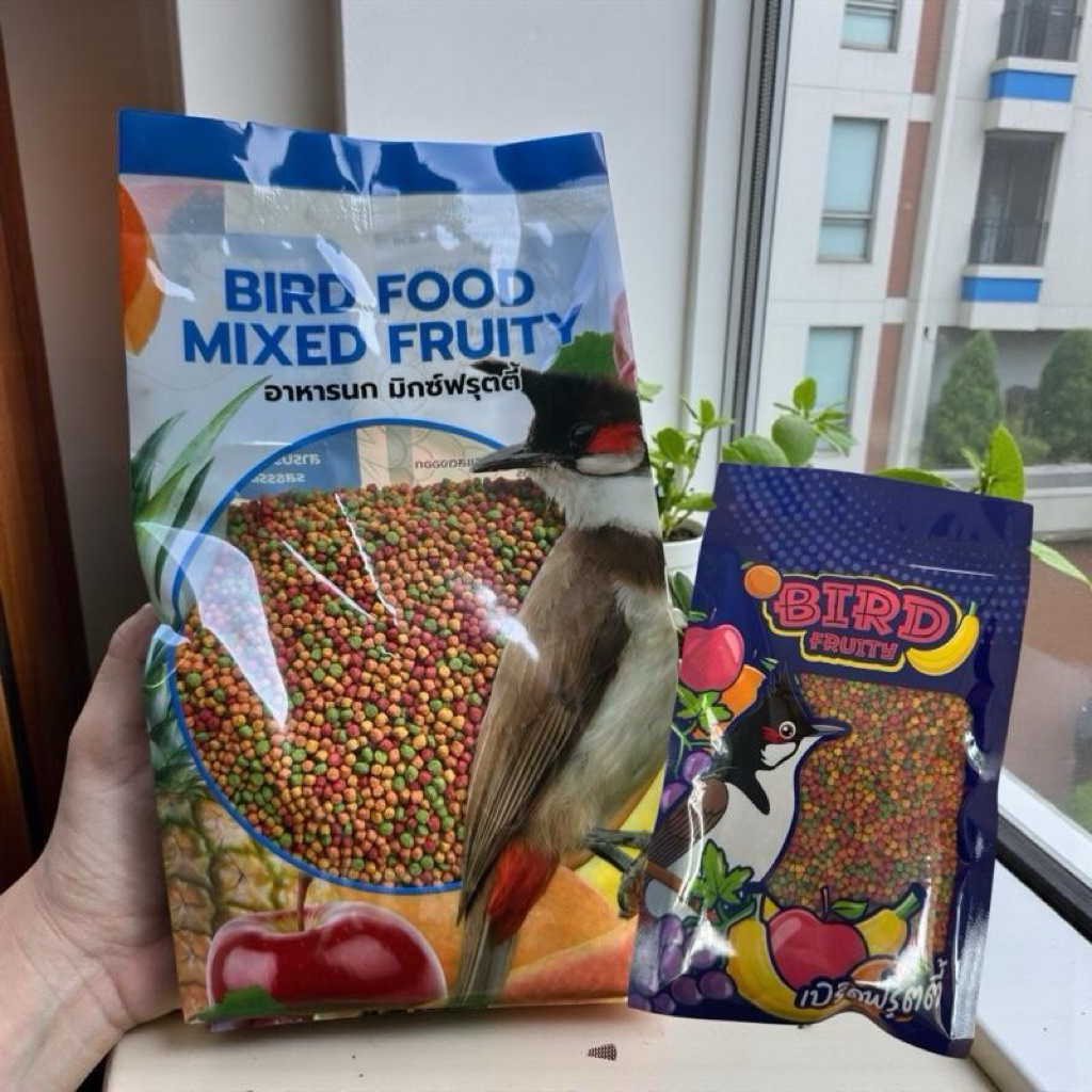 อาหารนกกรงหัวจุก  Mixed Fruity ขนาด 500 กรัม+เบิร์ดฟรุตตี้100กรัม