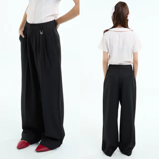 Bemingpants095(XS–5XL) - BEMING Trousers - กางเกงขายาวทรงขากว้างเอวสูงแมตช์ได้ทั้งลุคทำงานและ everydaylook