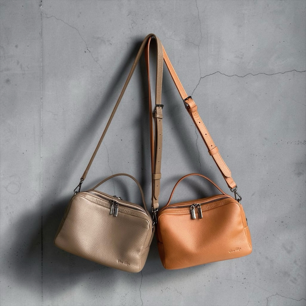 Enne Bags ใหญ่และจุ รุ่นVan หนังวัวแท้ งานไทย Enne Bags 3ช่องการใช้งาน #madeinthailandn