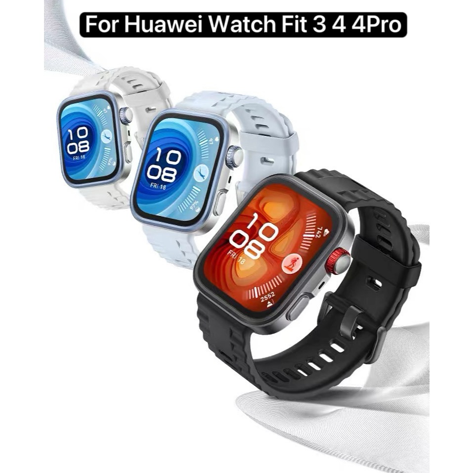 สาย Huawei Watch Fit 3/4/4Pro สายยางซิลิโคนแบบหนานุ่ม มาพร้อมตัวล็อคแบบเขขัด ใช้ได้เฉพาะกับ Huawei Watch Fit 3 Fit 4