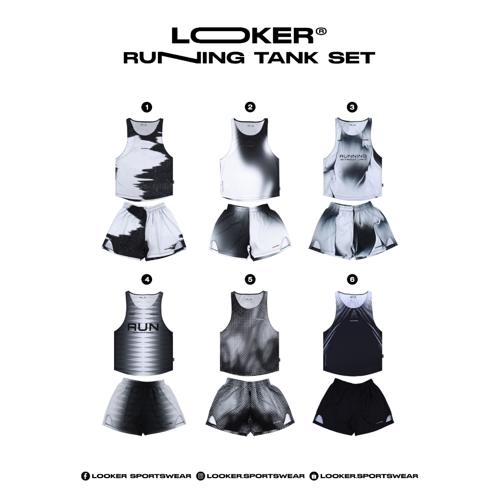 LOOKER Sportswear 2026 - Running Tank Set ชุดวิ่งเสื้อกล้าม + กางเกงวิ่ง
