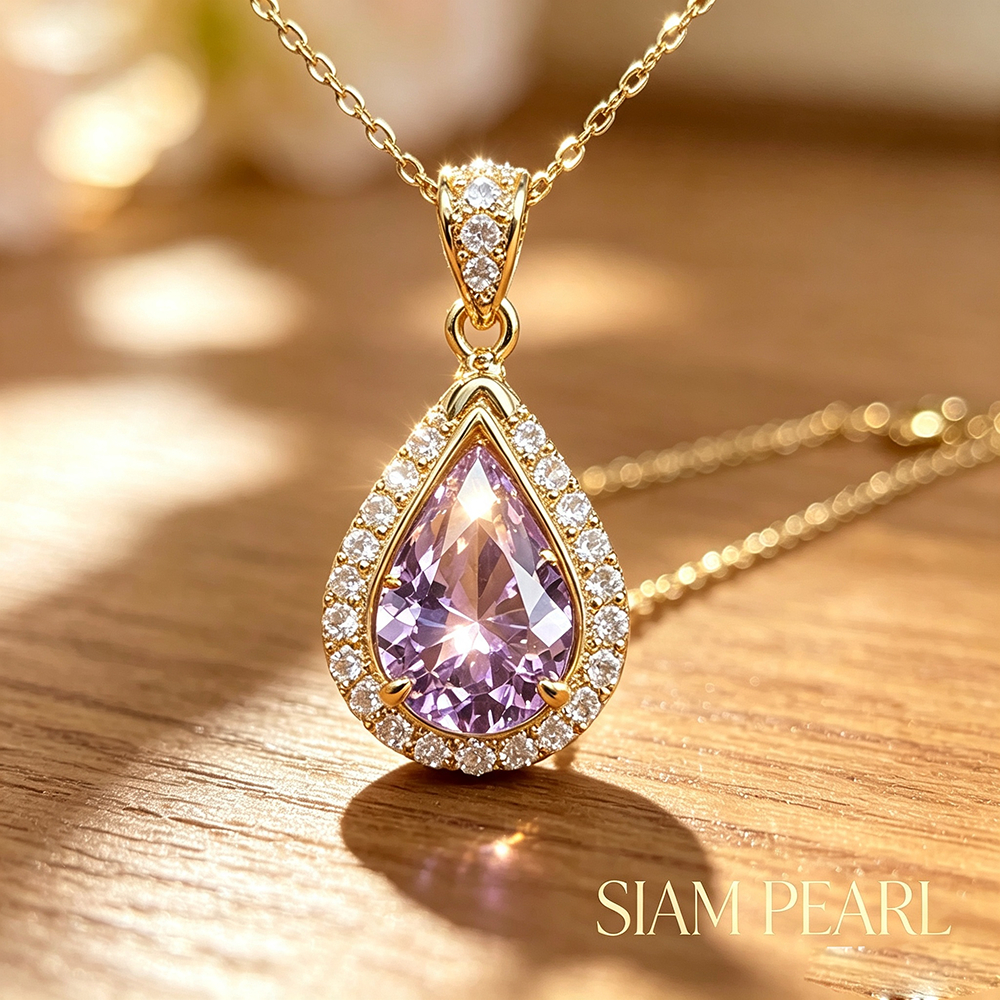 สินค้าแท้ 100% s925 silver heart-shaped necklace สไตล์เทรนดี้ ทรงเพชร【ของแท้ จัดส่งที่รวดเร็ว