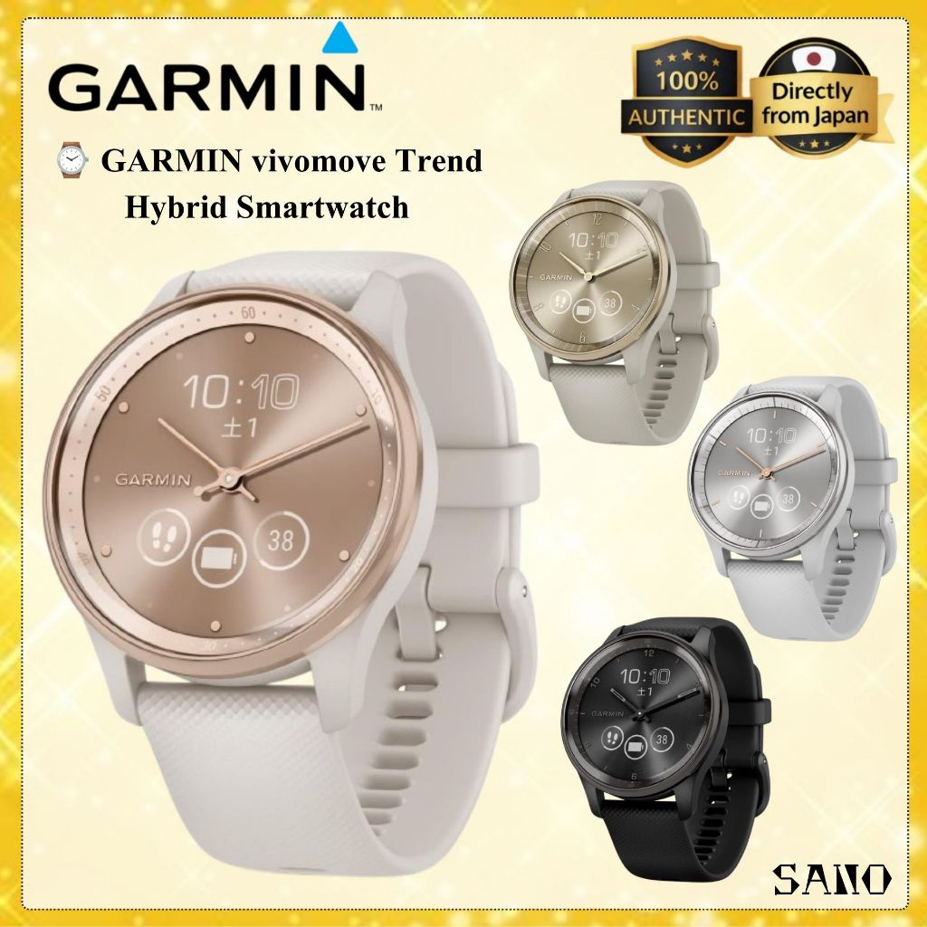GARMIN vivomove Trend Hybrid Smartwatch Analog Digital Health Fitness Watch Android iOS