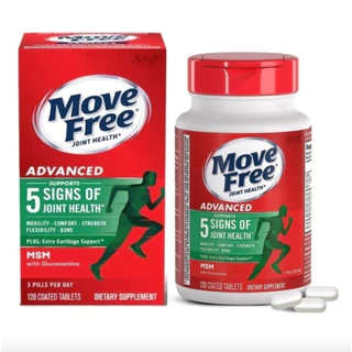 💕EXP:2027/12💕2 Bottle Schiff Move Free Advanced Plus MSM with Glucosamine Chondroitin 120Tablets บำรุงกระดูกข้อเข่า