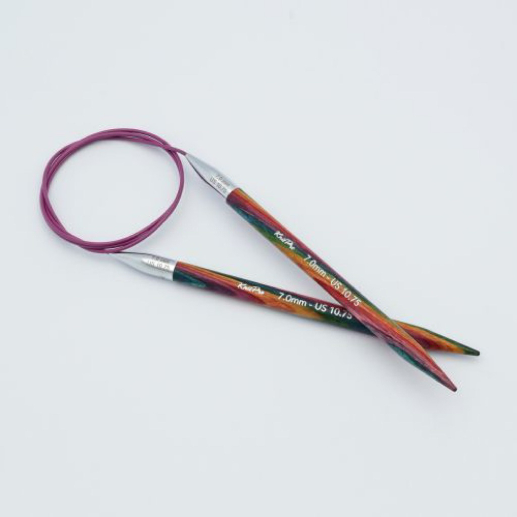 Knitpro Symfonie2 80cm fixed circular needles ultra flex 360 swivel stainless steel cables