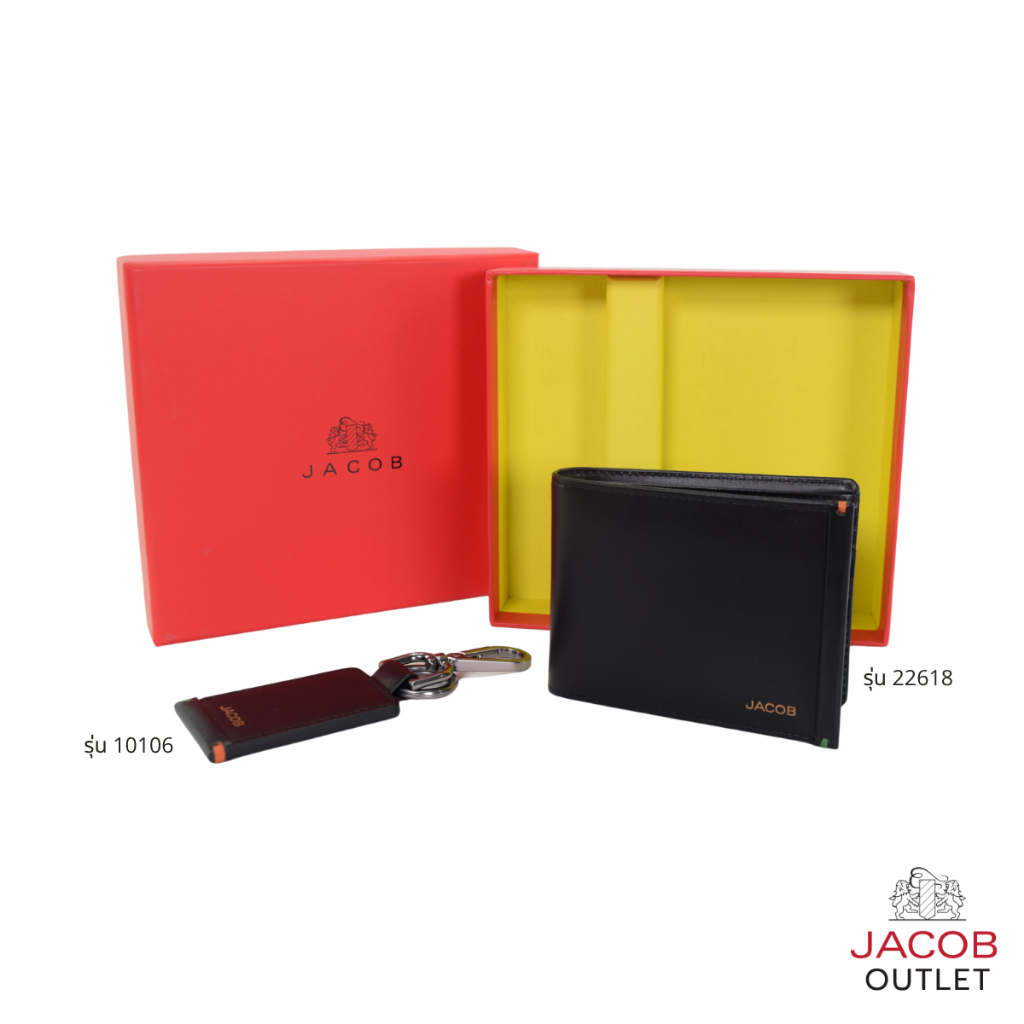 JACOB طقم هدية محفظة وميدالية جلد — صورة 2