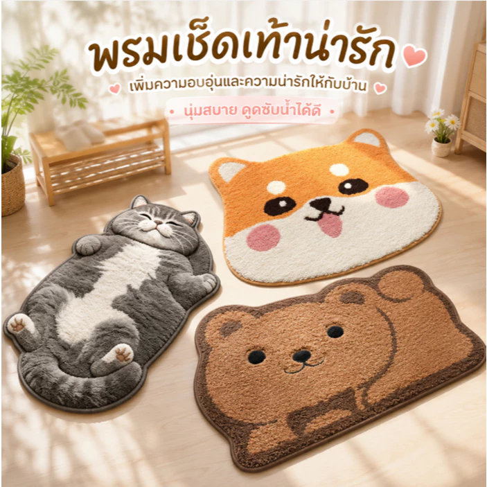 YY พรมเช็ดเท้า พรมนุ่ม มียางกันลื่น 1699