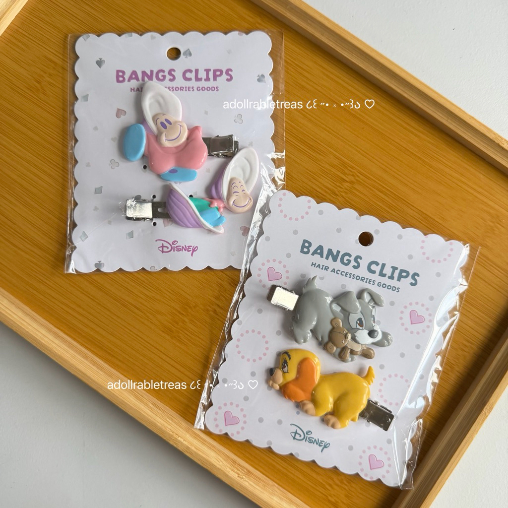 ( มีส่งด่วน 🚀 ) BANGS CLIPS กิ๊บลายหมาสนูปปี้ เลดี้ - หอยอลิซ 🐕🐚 แพค 2 ชิ้น