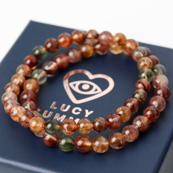 LUCYSUMMER سوار روتيل كوارتز ملوّن حقيقي 7A — صورة 6