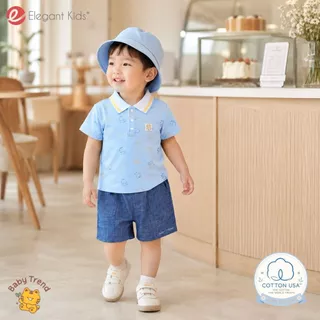 Elegant Kids ชุดลูกชาย 6 เดือน-3 ขวบ ชุดเสื้อโปโลคอปก+กางเกงขาสั้น Surfing Bear Collection | Baby trend