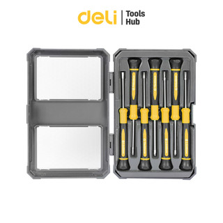 Deli ชุดไขควง ชุดไขควงพกพา ปากแบน ปากแฉก เซ็ต 7 ด้ามจับถนัดมือ อเนกประสงค์ Precision Screwdriver Set
