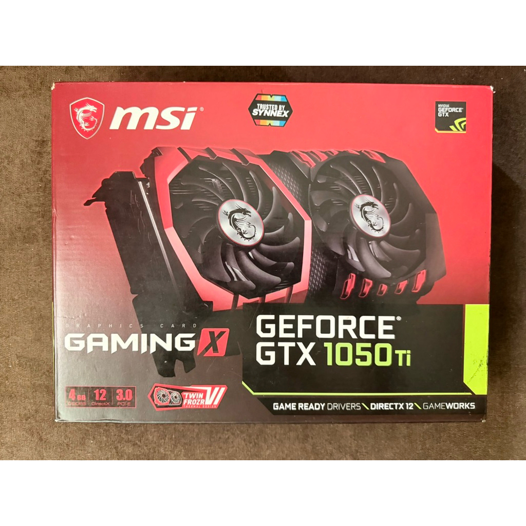 กล่องการ์ดจอ msi gaming x gtx 1050ti