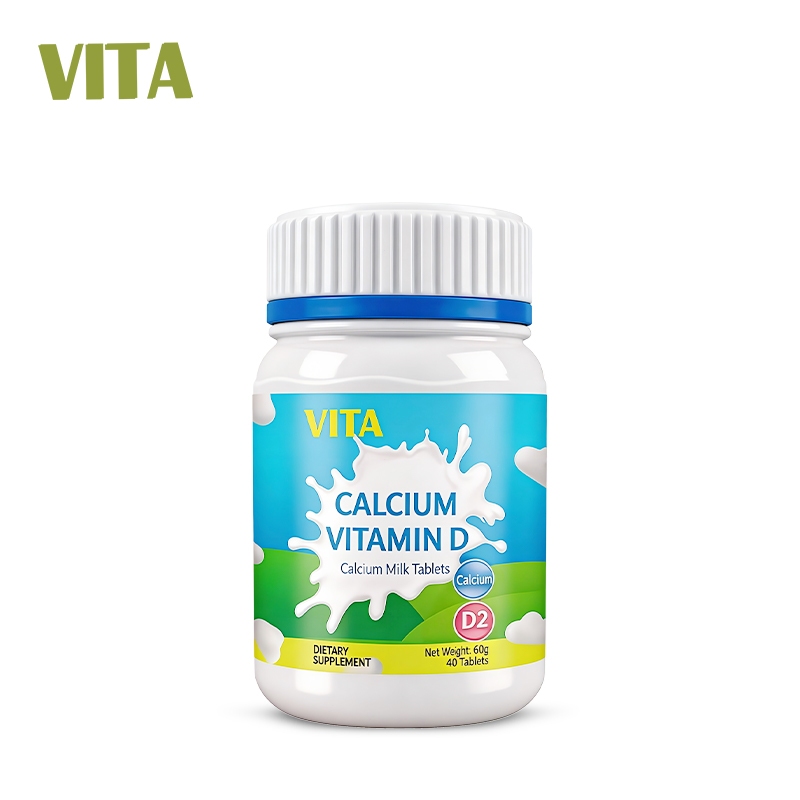 VITA แคลเซียม วิตามินด วิตามินรวมซีเด็ก อาหารเสริม เพิ่มความสูง Kids Calcium VitaminD Gummy Dietary Supplement 40Tables