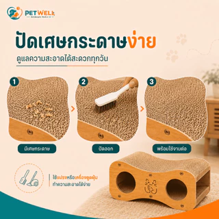 แผ่นขูดสำหรับแมวและบ้านแมว PETWELL แบบสองชั้นสำหรับฤดูร้อน ทนทานต่อการสึกหรอ ไม่หลุดร่วง