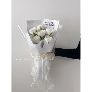 💐𝓦𝓱𝓲𝓽𝓮 𝓻𝓸𝓼𝓮 𝓫𝓸𝓾𝓺𝓾𝓮𝓽💐🌹ช่อกุหลาบขาว 6 ดอก 🌿ดอกไม้ผ้าเกรดพรีเมียม สวยเหมือนจริง⚘️