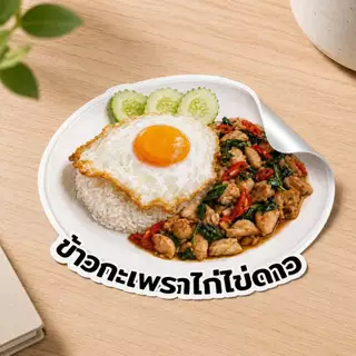 สติกเกอร์ลายอาหาร ตกแต่งร้านร้านอาหาร (ขายรายจาน 100++ เมนู) ขนาด M-30 cm.🔥🔥โปร 10 ชิ้นขึ้นไปถูกกว่า🔥🔥