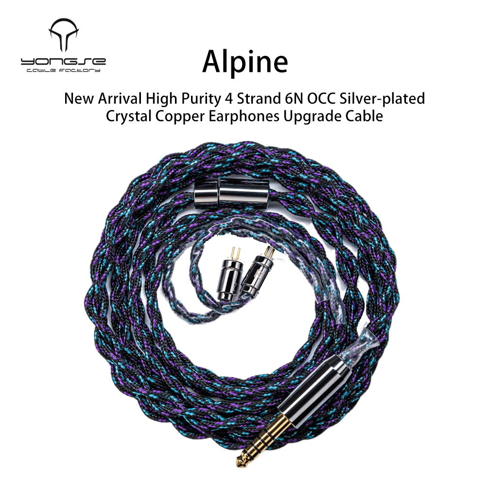 สายอัพเกรดหูฟัง Yongse Alpine 4 Strand 6N OOC Silver-plated Crystal Copper
