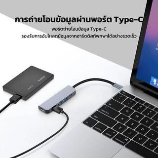USB-C Hub 5 in 1 อะแดปเตอร์ Type-C HDMI 4K USB 3.0 SD TF Card Reader รองรับ PD 100W สำหรับ Laptop MacBook PC