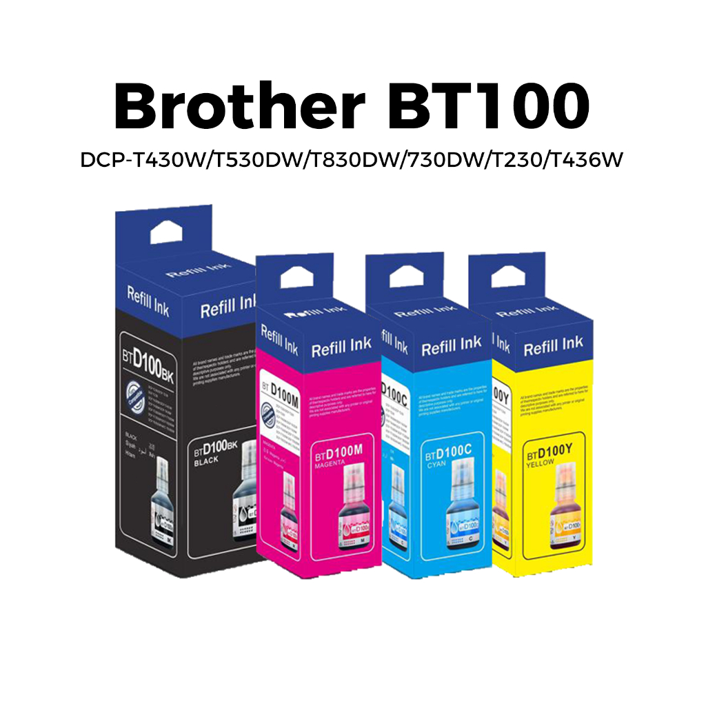 น้ำหมึก Brother BT100 รองรับเครื่องพิมพ์รุ่น DCP-T430DW, T530, T536, T830, 730, T230, T236,T436W MFC