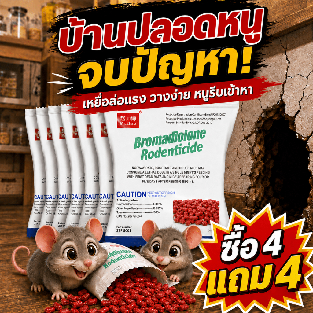 👍จัดการปัญหาหนู👍ยาฆ่าหนู ยากําจัดหนู ซื้อ 3 แถม 3 กินแล้วตายแห้ง ลดกลิ่นเหม็น ใช้ได้ในห้องครัว โกดัง และบริเวณทางเข้า