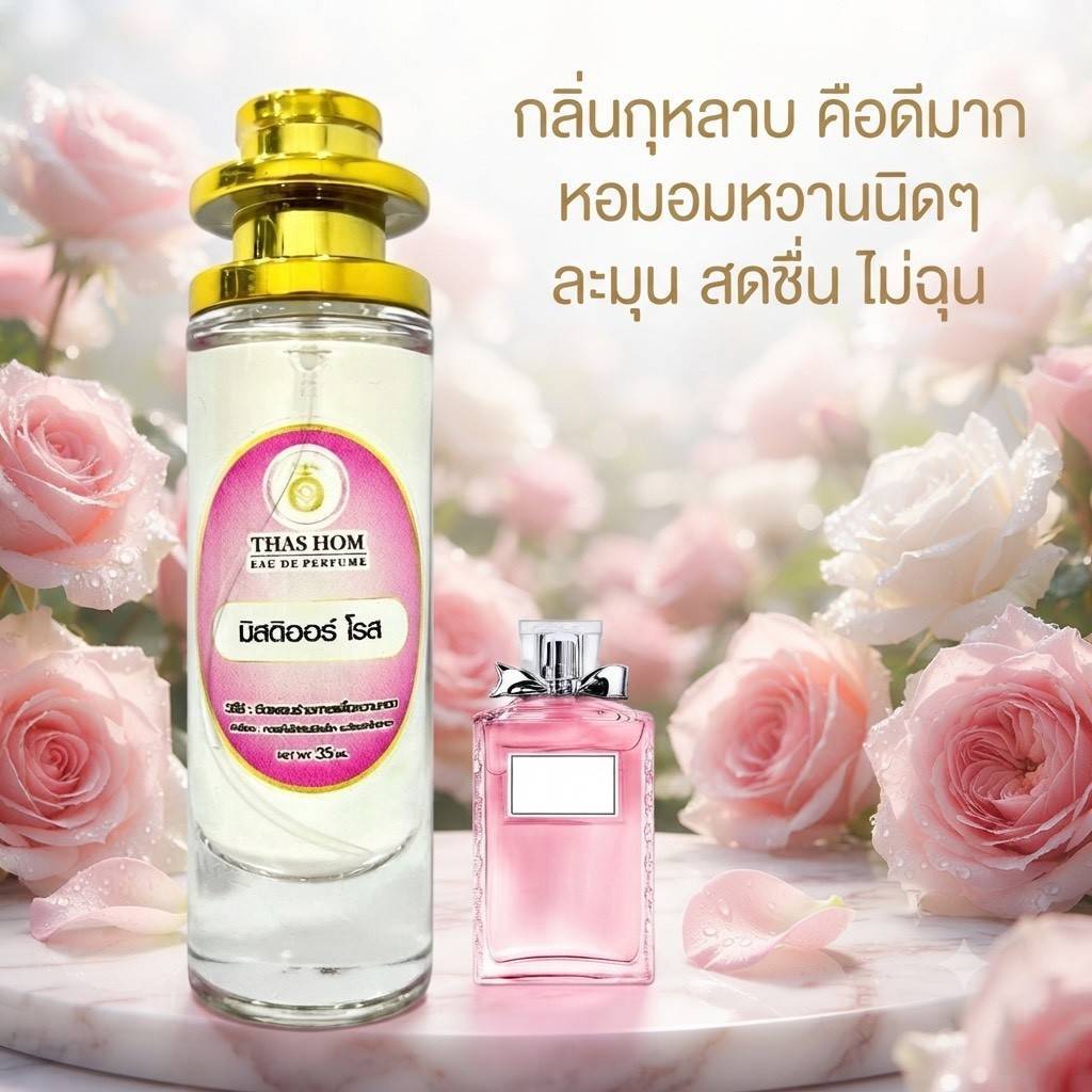 น้ำหอมกลิ่น มิสดิ โรส นำเข้าจากฝรั่งเศสแท้ %