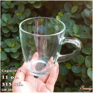 แก้วมัค ใส่เครื่องดื่ม ชา กาแฟ ร้อน-เย็น แก้วหูใสสวยๆ รุ่น GM 340 Curve Mug ขนาด 11 oz. 315 ml.
