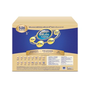 นมผง S-26 GOLD 3™ (2,500g) นมผง เอส-26® โกลด์ 3 ผสมแอลฟา สฟิงโกไมอีลิน สูตร 3 (2,500 กรัม) x3 กล่อง