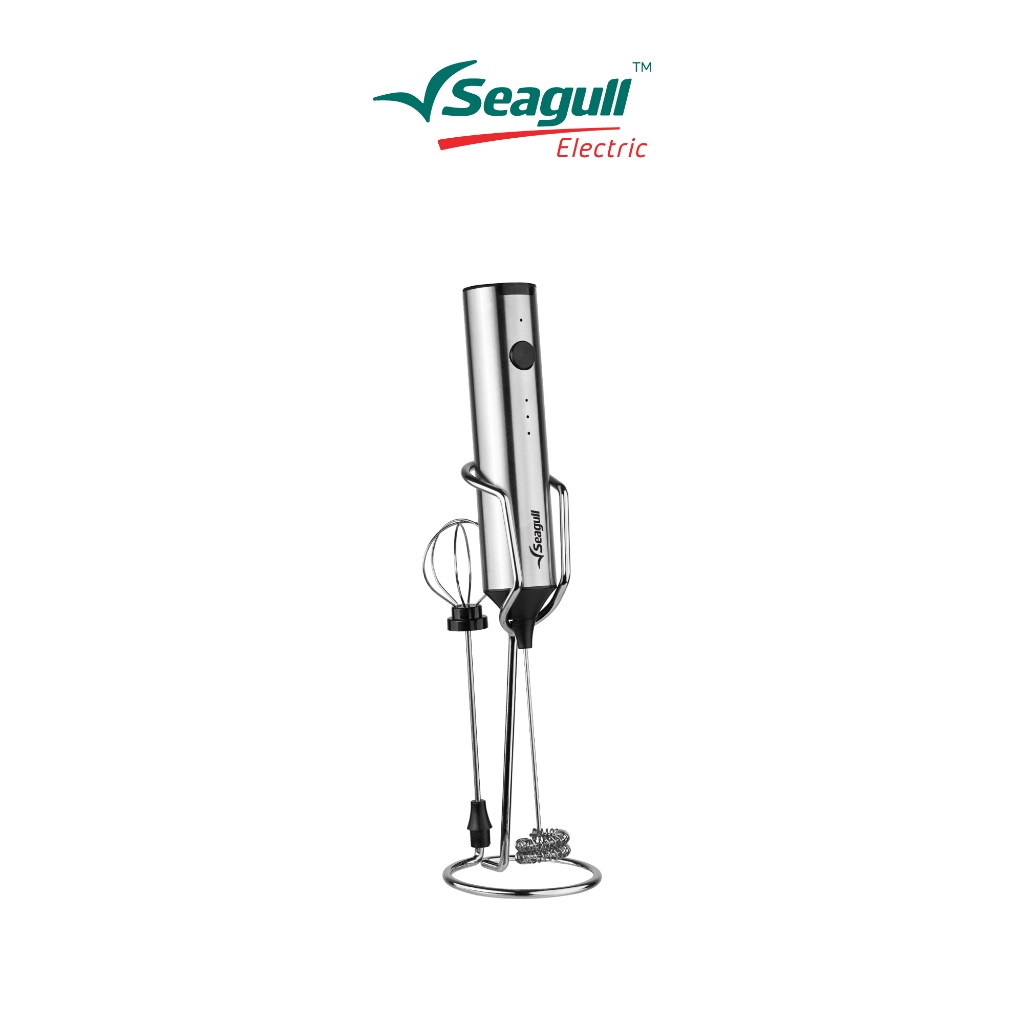 Seagull เครื่องตีฟองนม 2 in 1 พร้อมขาตั้ง แบบไร้สาย (เงิน) Rechargeable Milk Frother 2 in 1 with Stand (Silver)