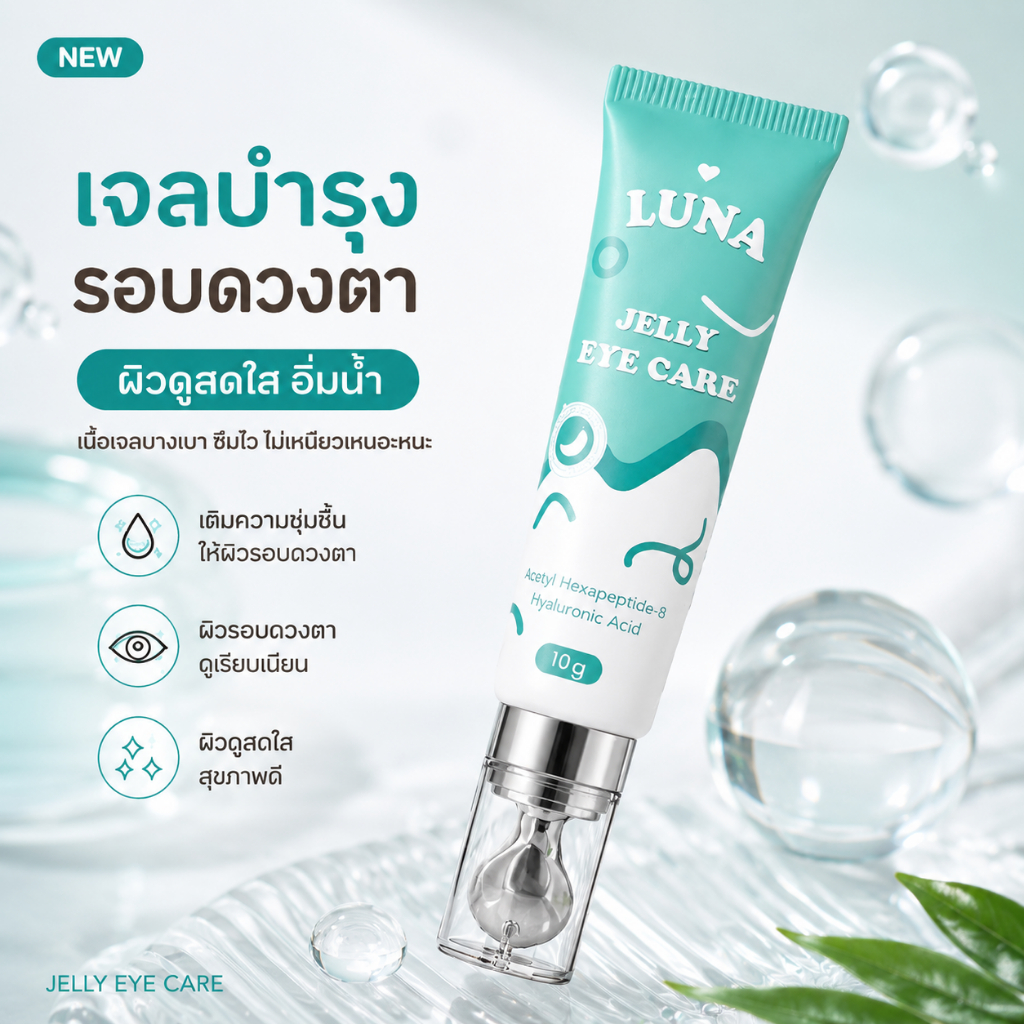 LUNA Jelly Eye Care Eye Serum 10g เจลบำรุงรอบดวงตา เติมความชุ่มชื้น ผิวรอบดวงตาดูเรียบเนียน