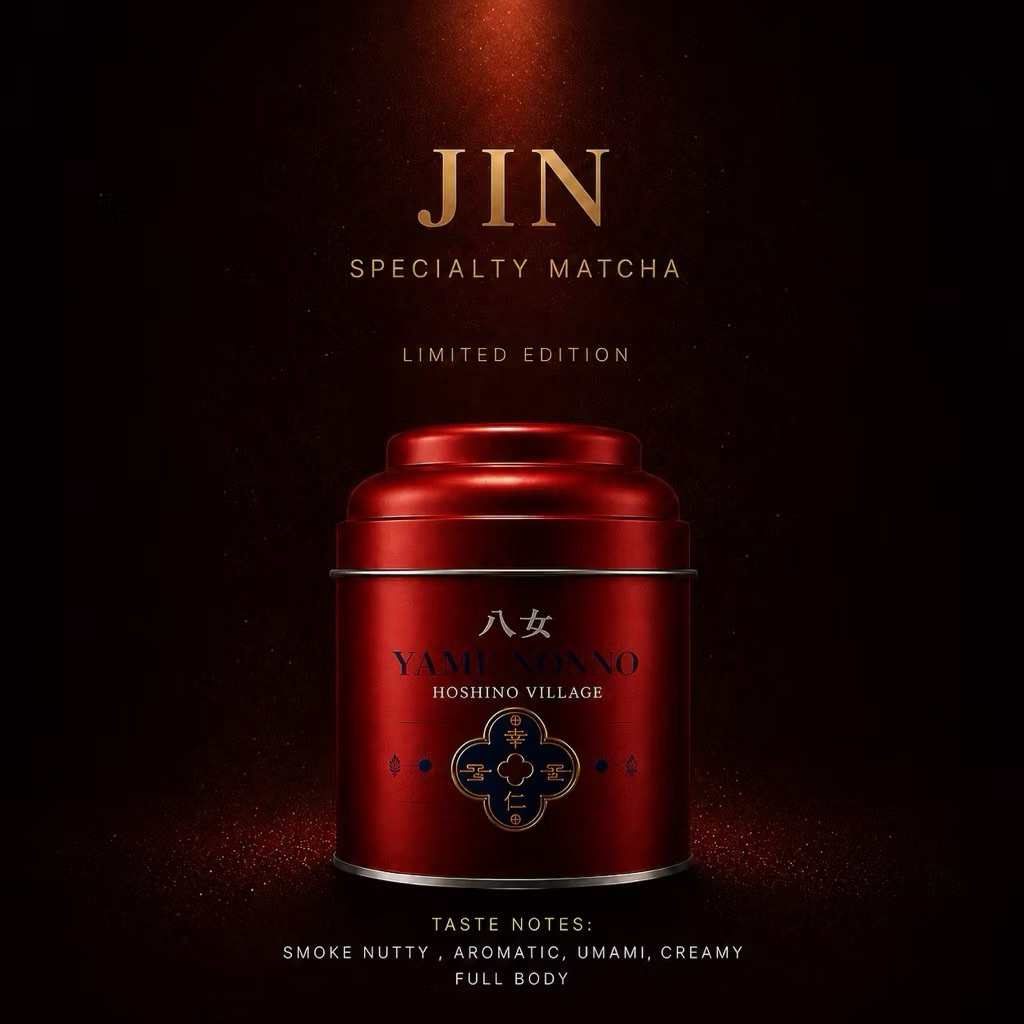 [[พร้อมส่ง]] JIN Specialty Matcha : YAME NONNO (Hoshino Village)(20g)(กระปุกรุ่นฝา2ชั้น : สีทอง, สีแ